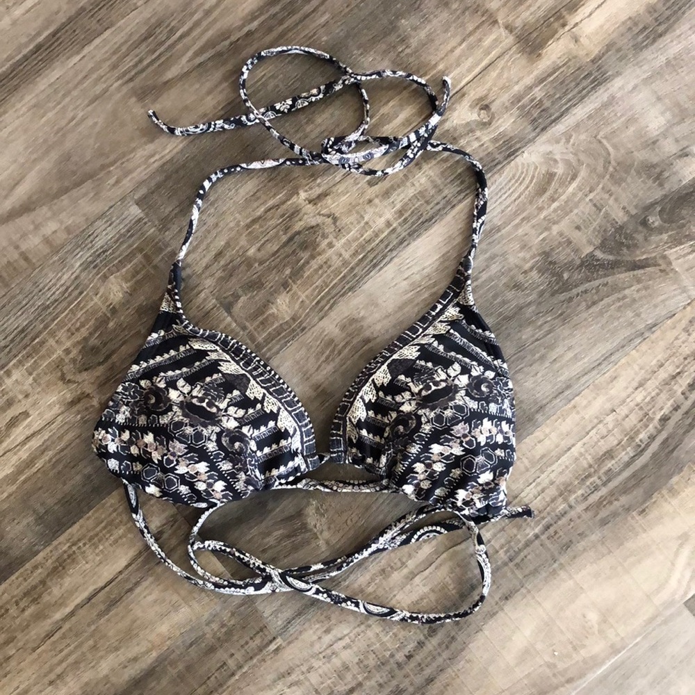 Athleta Boho Print Triangle String Bikini Top Xs - image 1